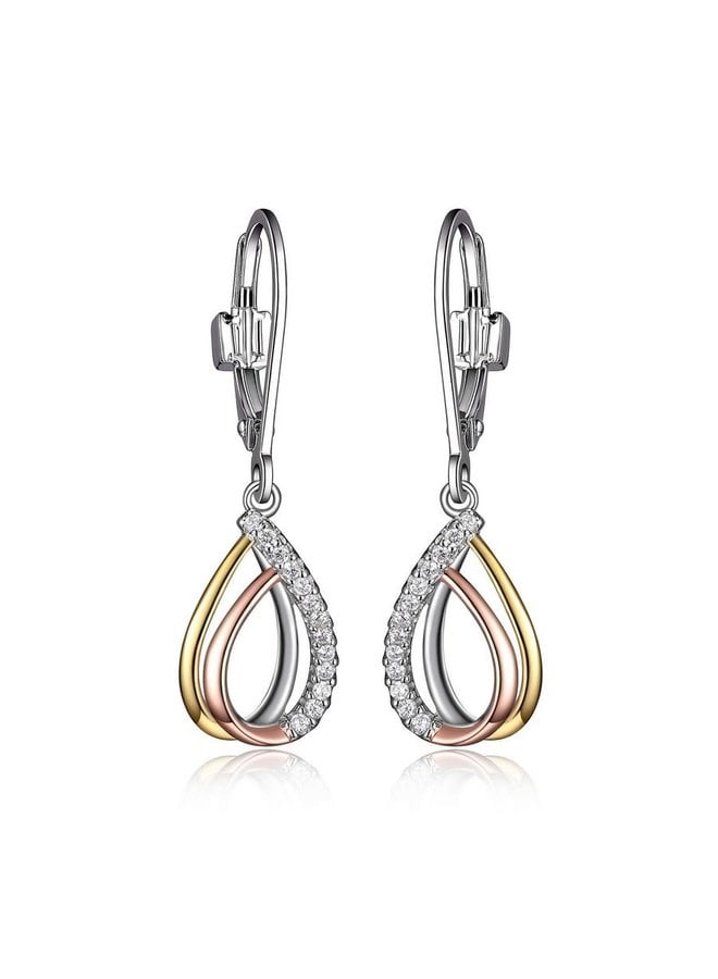 Earring .925 ELLE Ocean 3 tone plated with zircon