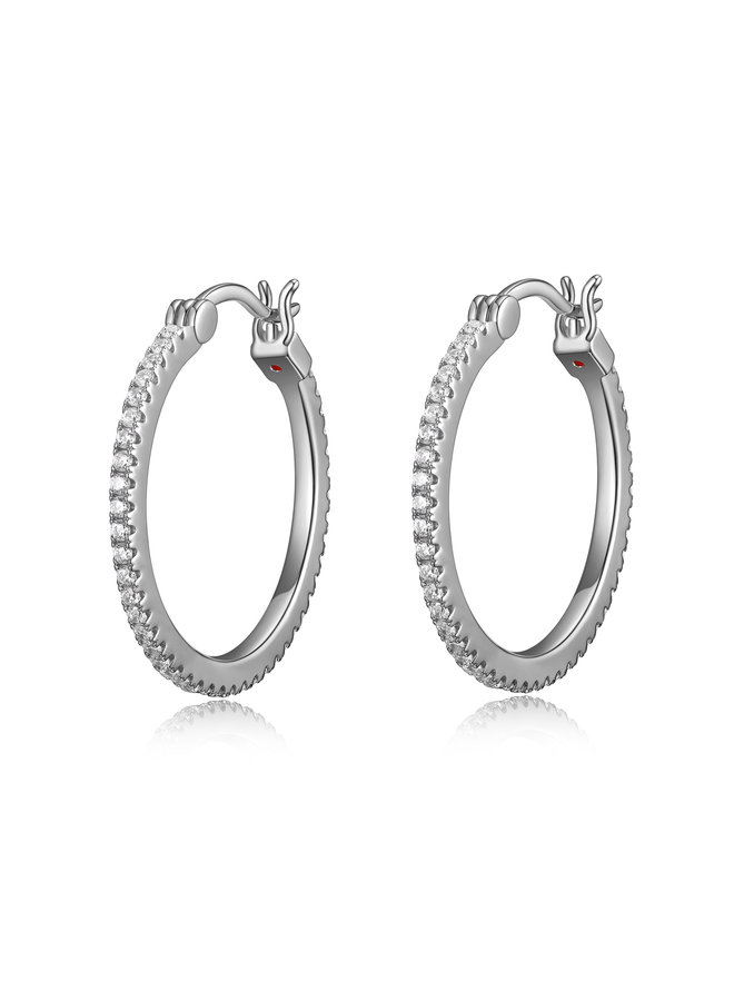 Ring earring .925 sphere zircon 24mm