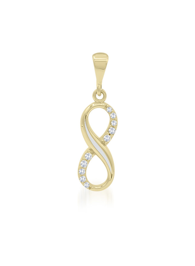 Pendentif infini 10k jaune zircon