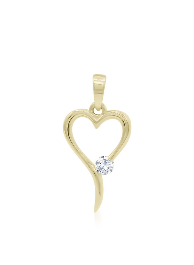 10k yellow zircon heart pendant