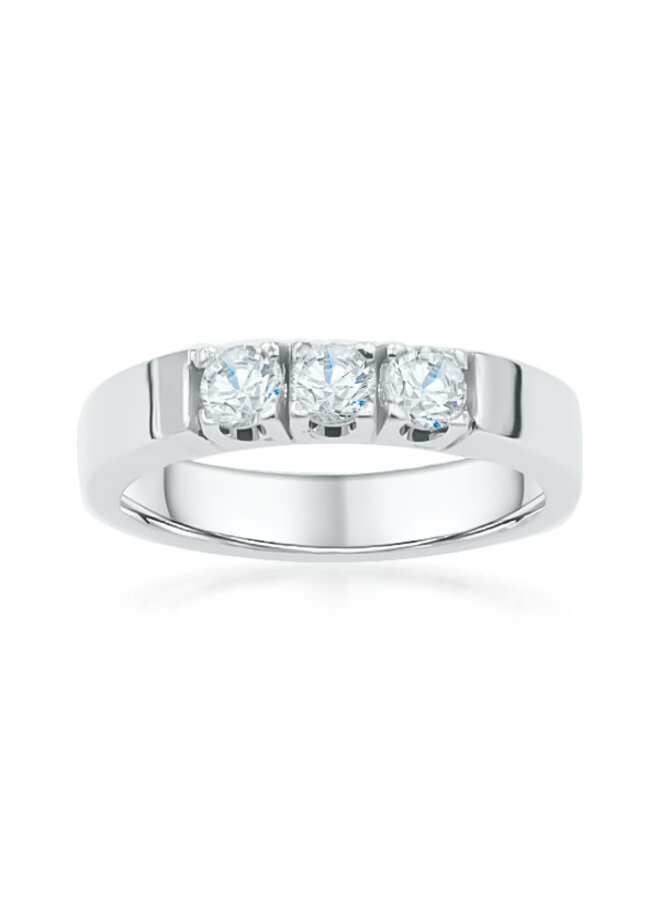 Semi-éternité 10k blanc zircon swarovski 3x15