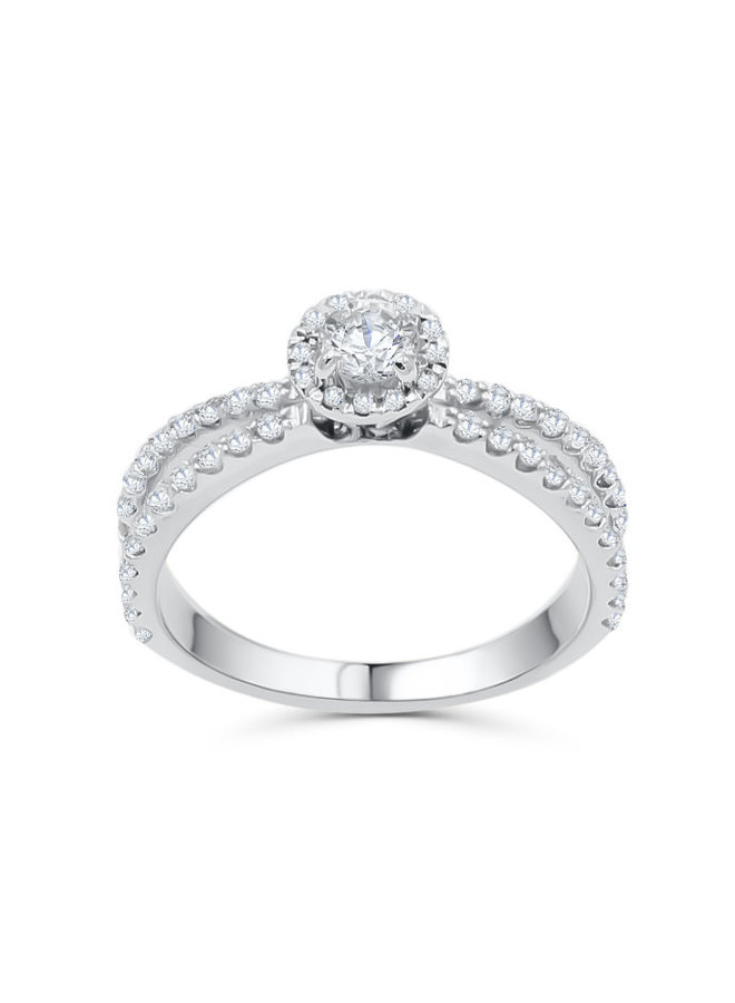 14k white diamond ring 44x0.01 12=0.05 1x0.29ct VVS 2 H
