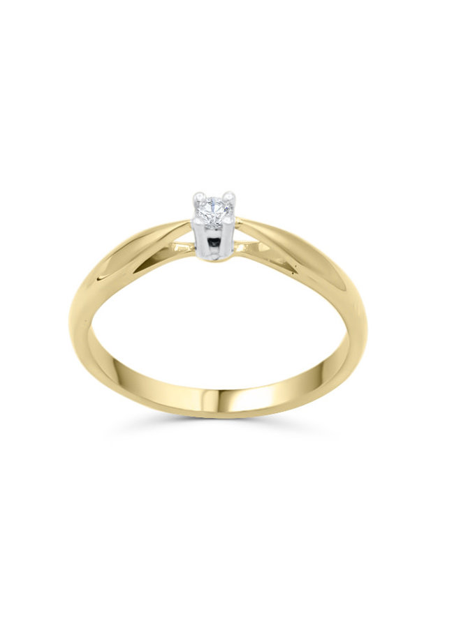 Solitaire ring 10k yellow zircon