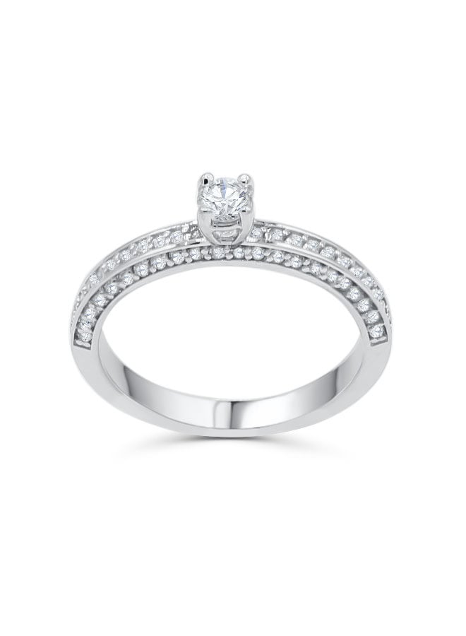 10k white diamond ring 1x0.17ct SI GH 0.66ct I GH