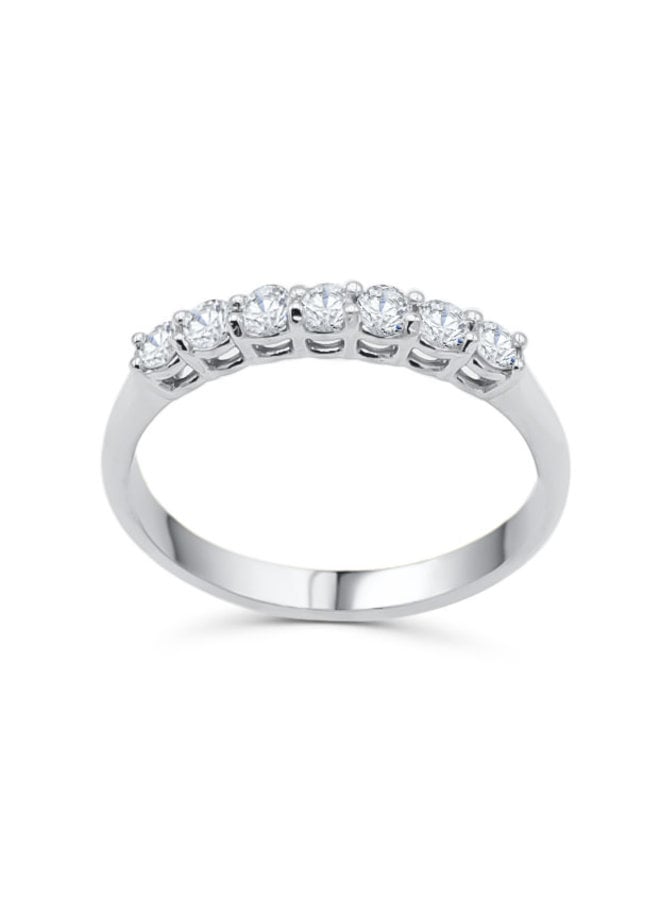 10k white semi-eternity ring 7x0.05ct I GH