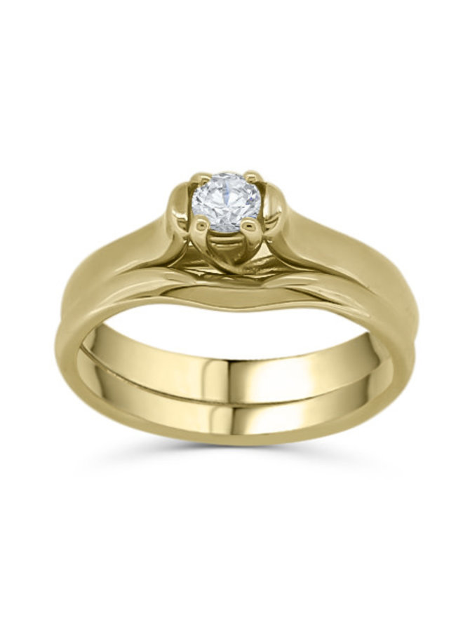 10k yellow diamond solitaire ring 1x0.15ct I GH