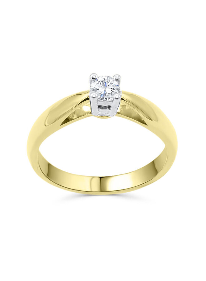 Bague solitaire 10k jaune 1x0.25ct Si 1 couleur GH