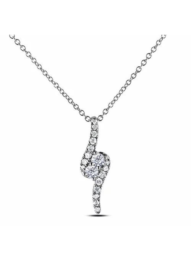 Chaine pendentif 10k blanc diamant 0.14ct SI2 GH