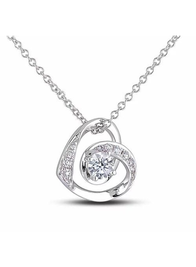 Diamond heart pendant chain 0.20ct Si1 GH