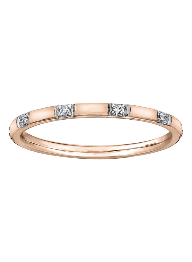 Jonc Semi-Éternité 10k rose 7x0.01ct I GH