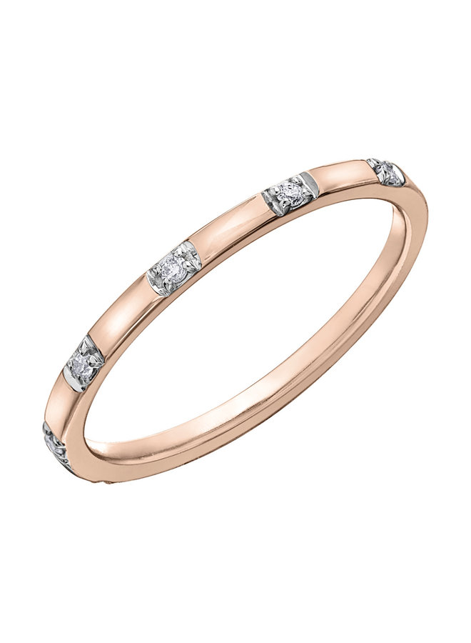 Jonc Semi-Éternité 10k rose 7x0.01ct I GH