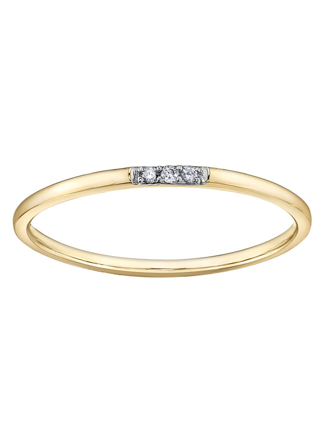 Delicate trinity diamond ring 3=0.02ct I GH