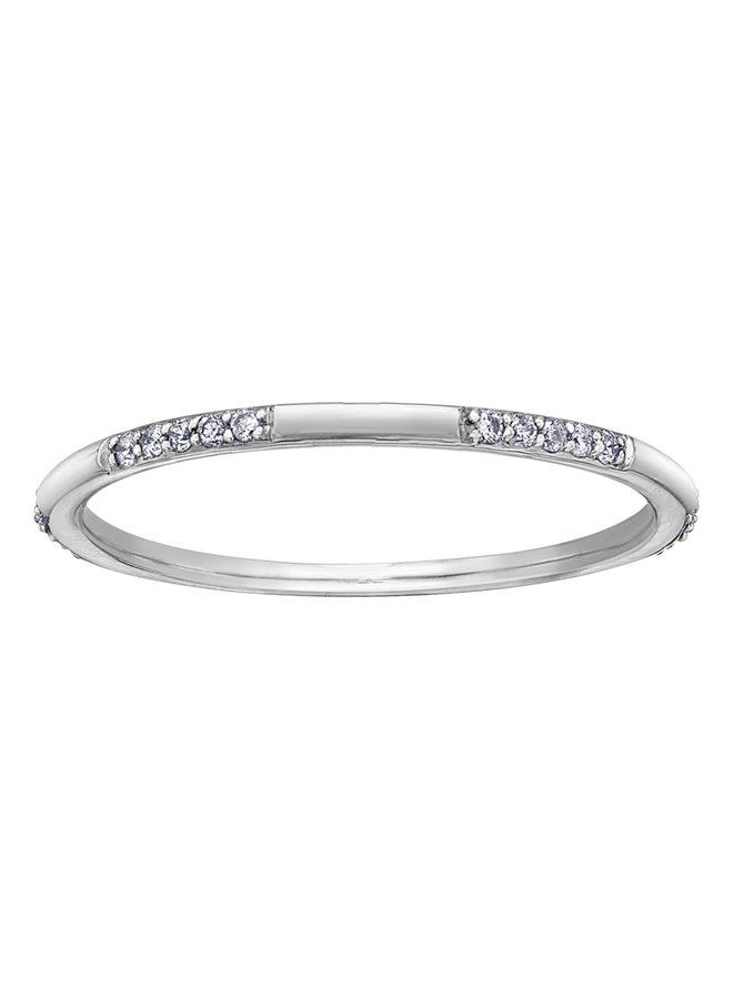 Delicate semi-eternity ring 10k white 20x0.005ct I GH