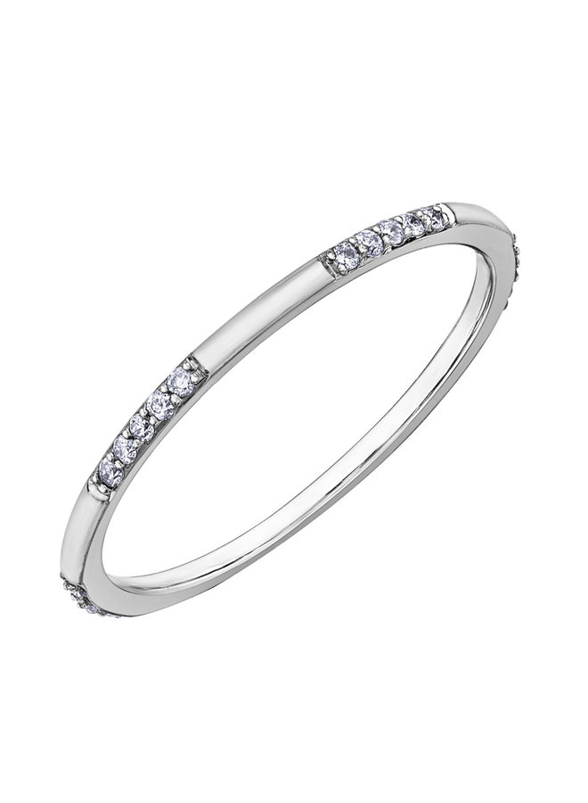 Delicate semi-eternity ring 10k white 20x0.005ct I GH