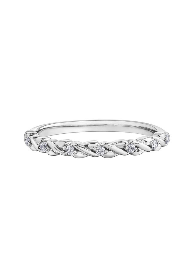 10k white diamond semi-eternity ring 7x0.01ct I GH