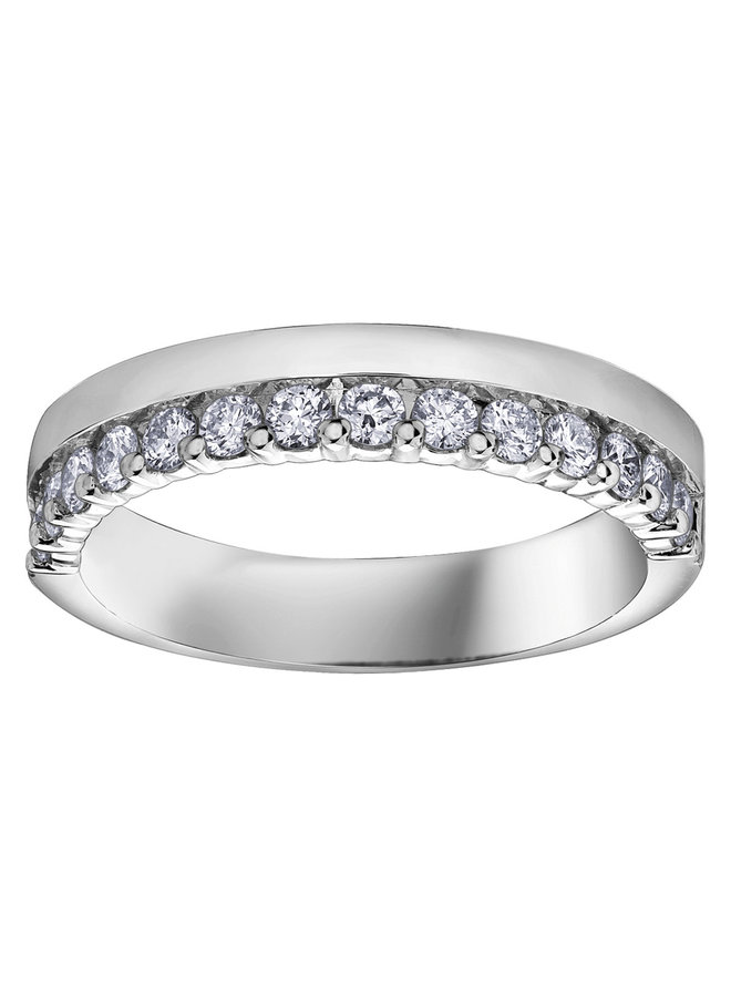 Jonc semi-éternité avec bande diamant 14x0.04ct I GH