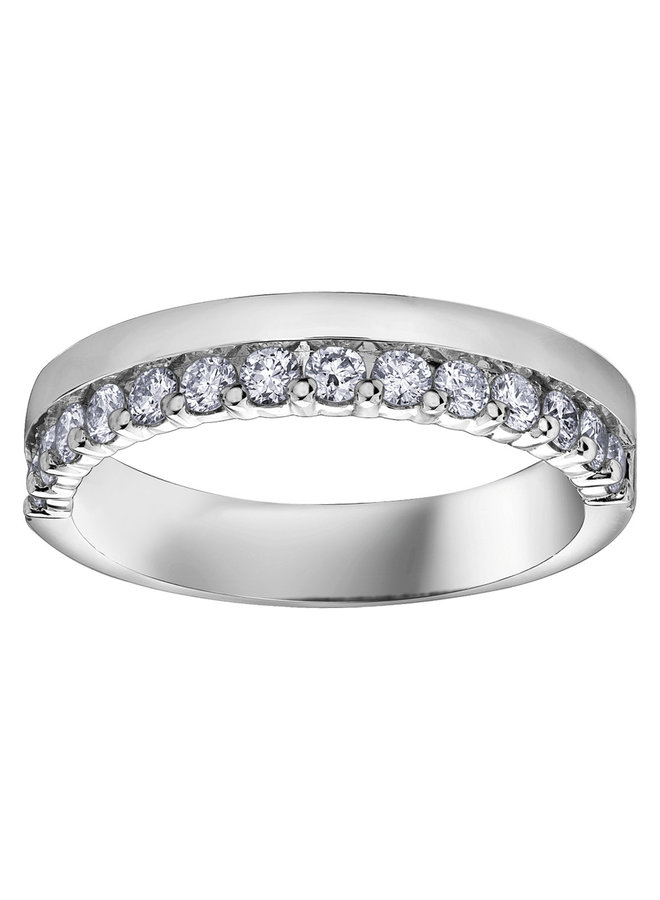 Semi-eternity ring with diamond band 14x0.04ct I GH