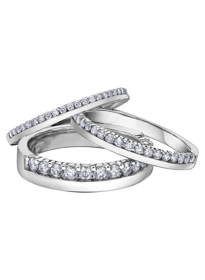 14k white semi-eternity diamonds 17=0.33ct I GH