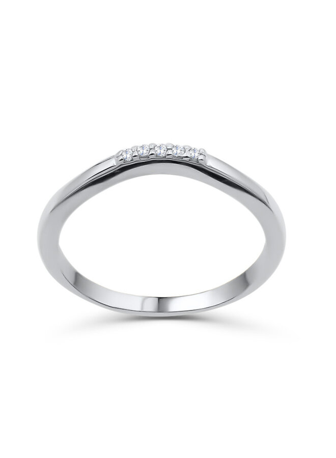 Semi-éternité blanc 14k 5x0.01ct I GH