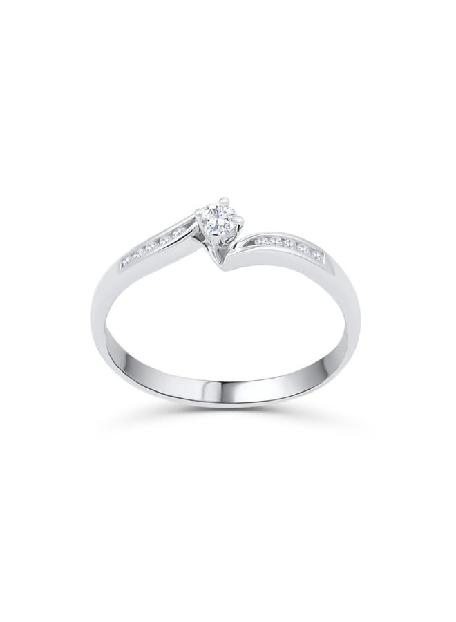 Bague 10k Diamant  10=0,08ct I GH