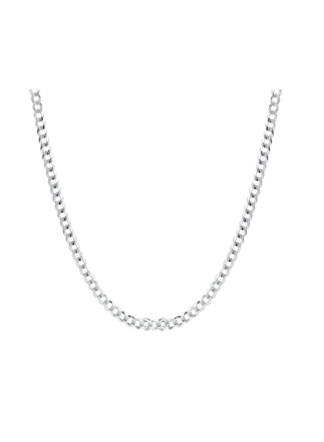 Bracelet 10k blanc gourmette 3mm