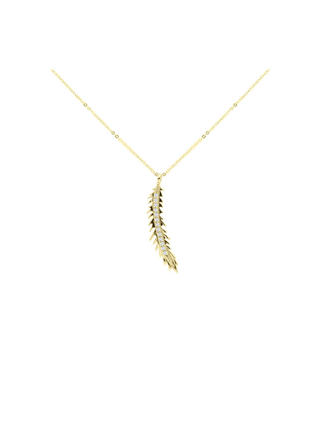 Pendentif plume or jaune