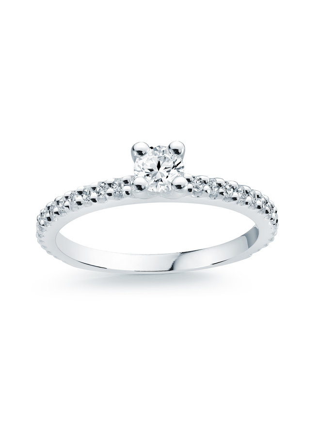 14k Lab-Grown solitaire ring 1x0.25ct 0.27ct VS color F