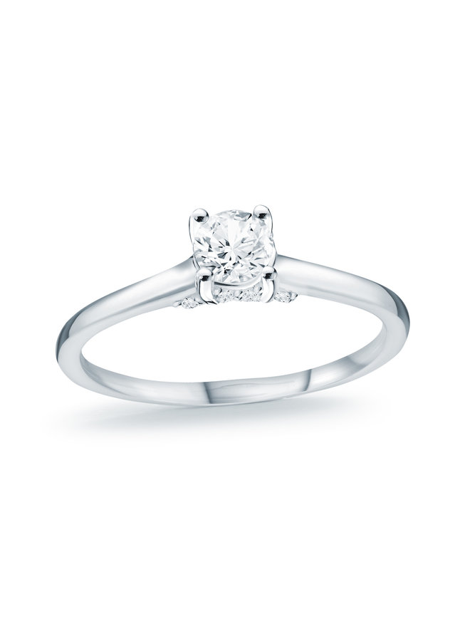 Bague 14k Lab-Grown solitaire 1x0.25ct 0.10ct VS couleur F