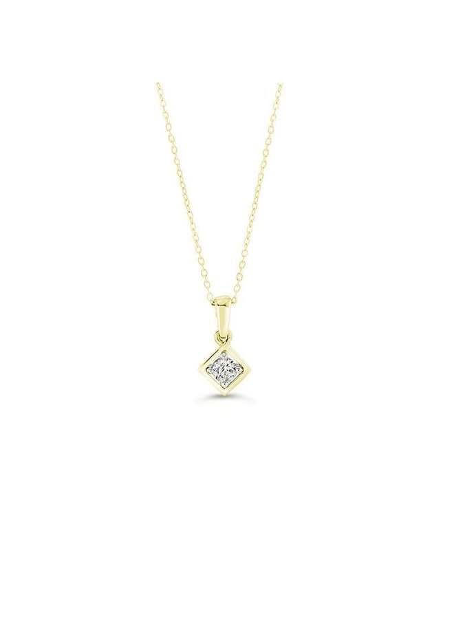 10k diamond pendant chain 1x0.09ct I GH