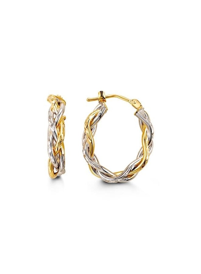 10k 2 tone oval twist earring