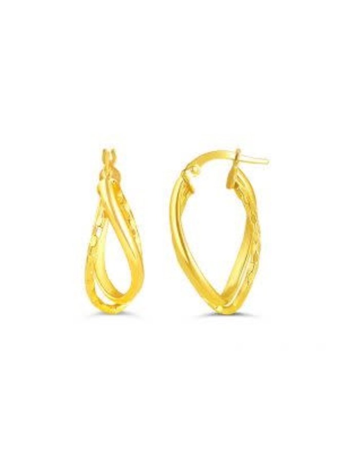 Hoop earring 10k yellow oval pattern