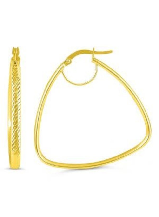 10k yellow triangle hoop earring