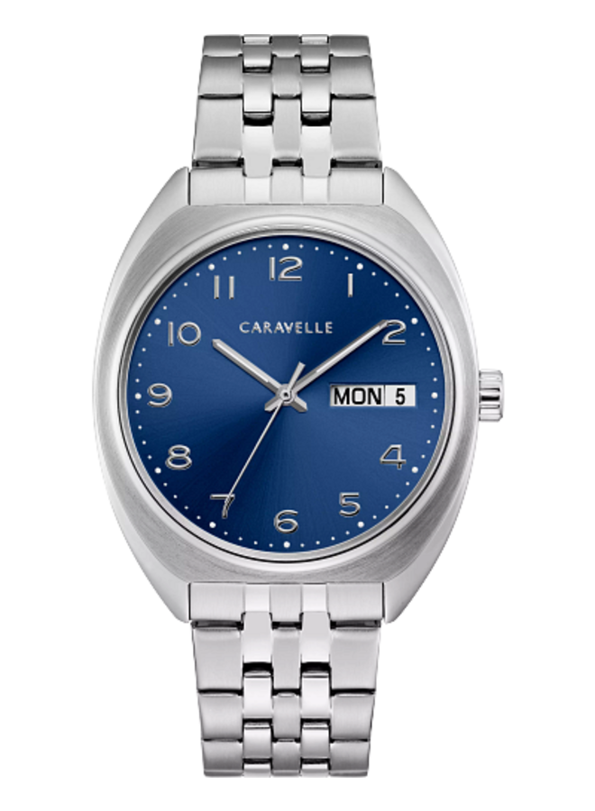 Caravelle acier fond bleu homme 40mm