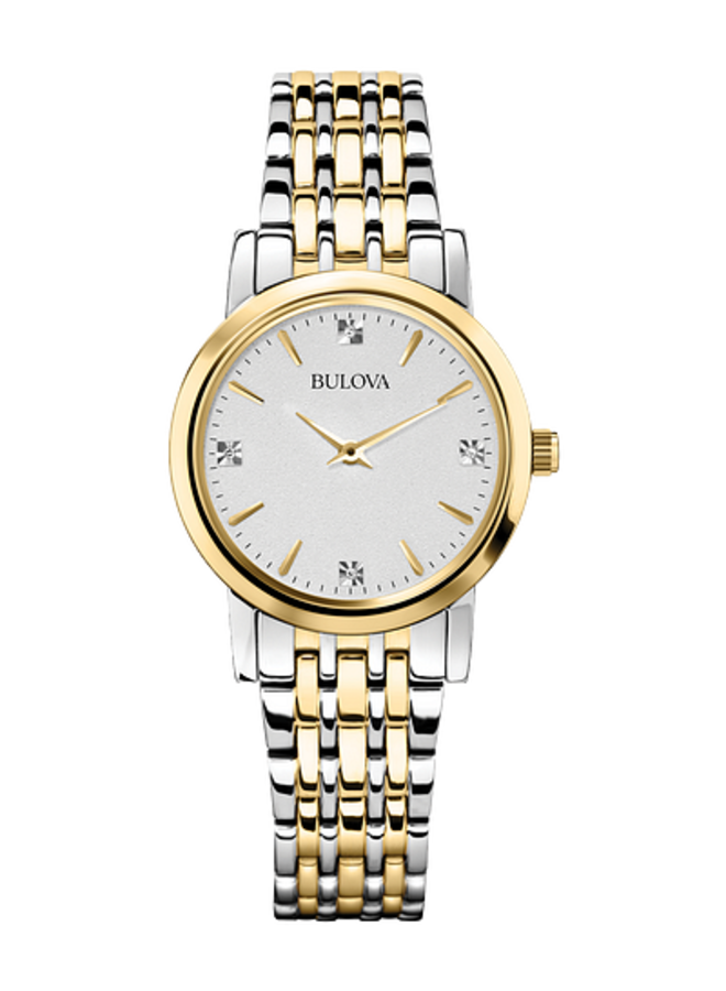 Bulova 2 tons dame diamants 27mm