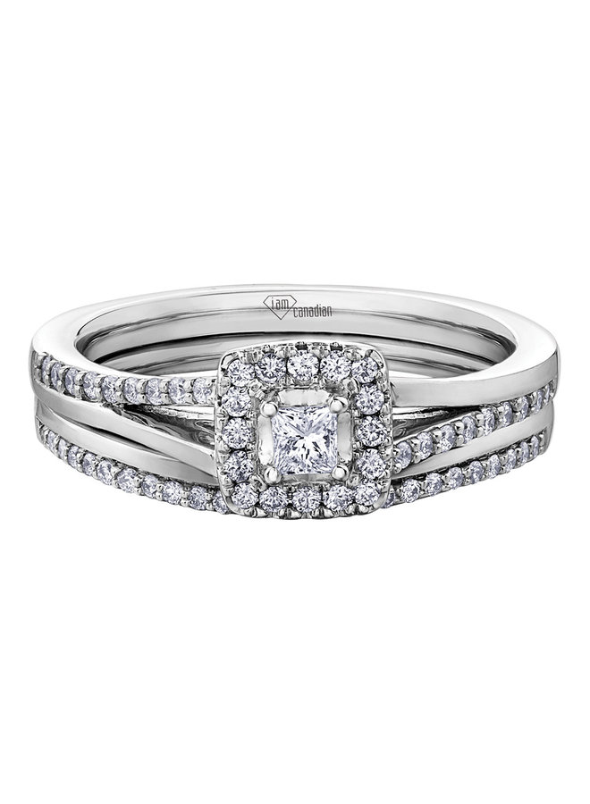 10k Canadian Diamond Ring 1x0.085ct 34=0.22ct Si GH