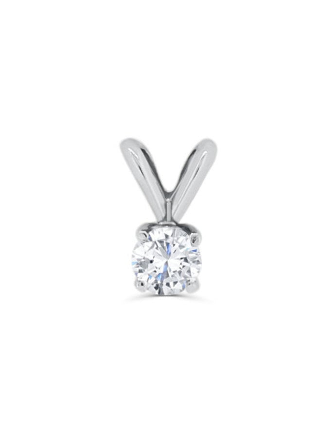 Pendentif 14k blanc solitaire 1x0.07ct I GH