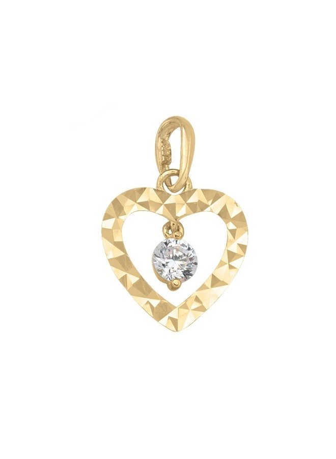 Pendentif 10k coeur avec zircon