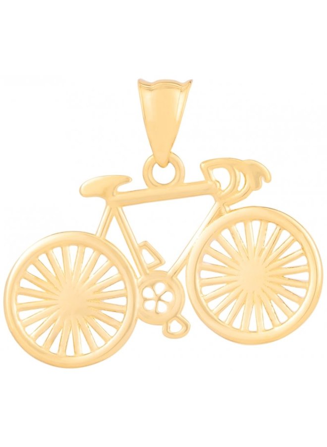 Pendentif 10k 2 tons bicyclette