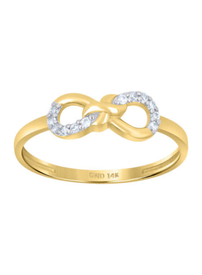 Bague 10k infini 14 zircon