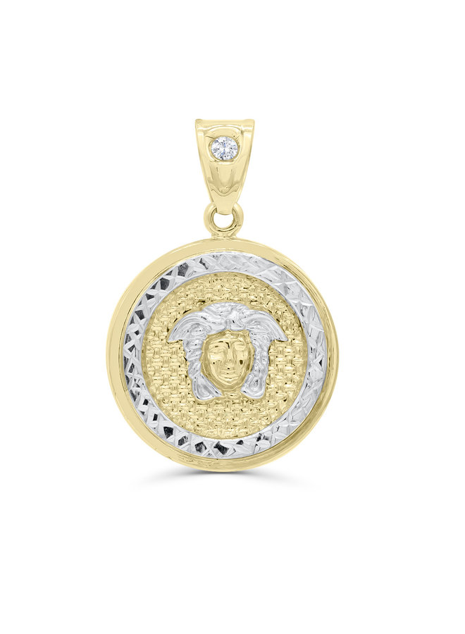 10k 2 tone versace pendant 24mm