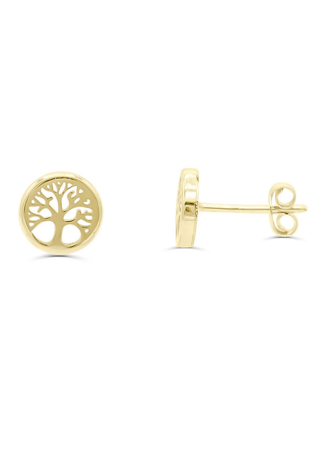 10k mother of pearl tree of life earring