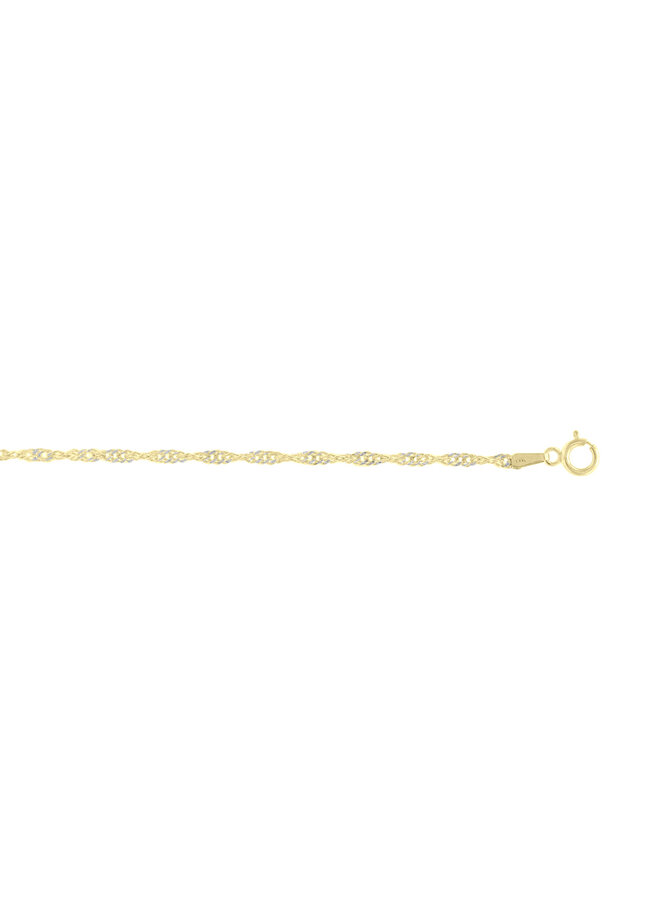 Bracelet 10k 2 tons 7'' singapour