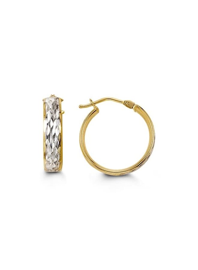 10k 2 tone 18mm hoop earring