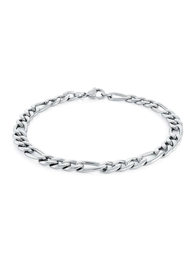 Bracelet Figaro 6mm acier 8.5''