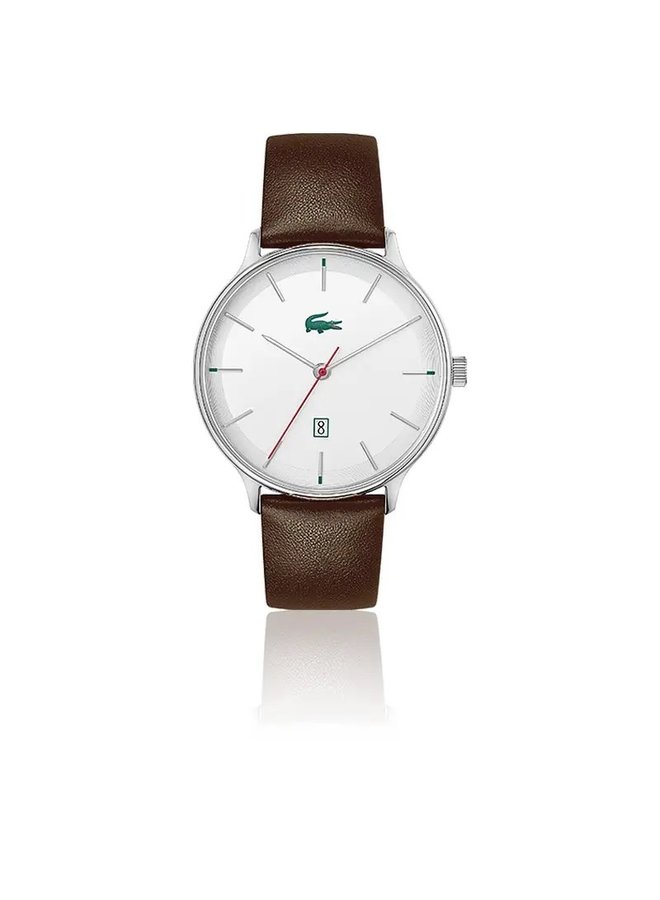 Lacoste homme acier cuir brun