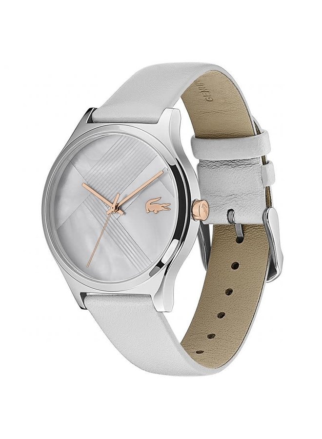 Lacoste dame acier cuir & fond gris