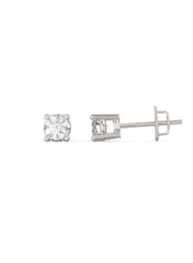 Boucle d'oreille 14k blanc diamant laboratoire 2x0.05ct VS