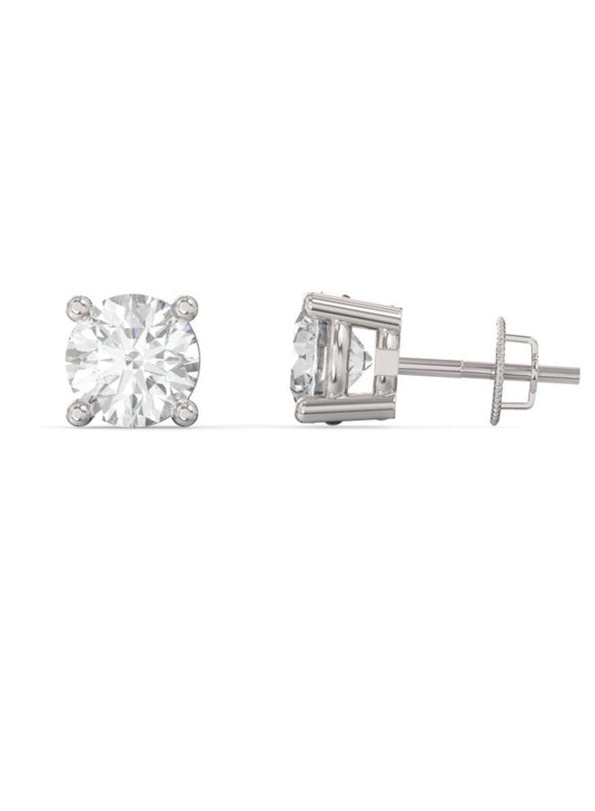 Boucle d'oreille 14k blanc diamant laboratoire 2x0.50ct VS