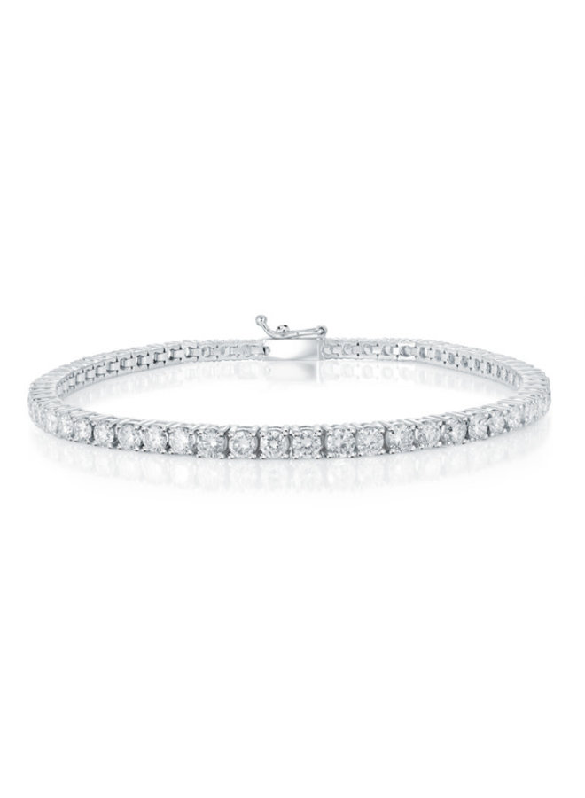 Bracelet Tennis 14k blanc 79 x 0.015ct diamant laboratoire VS F