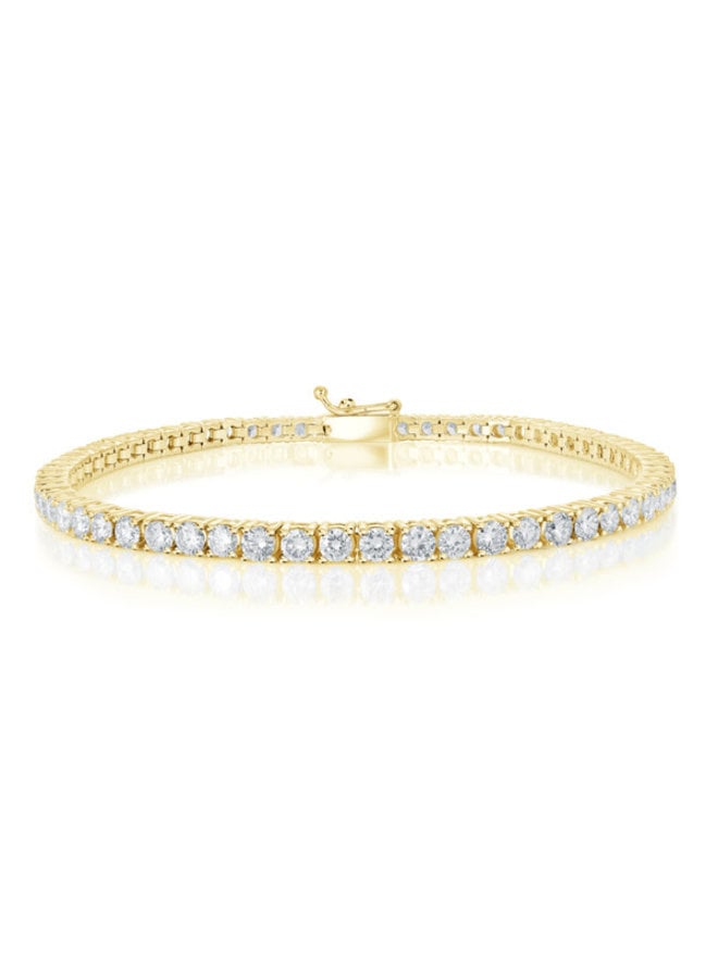 Bracelet Tennis 14k jaune 83 x 0.03ct diamant laboratoire VS F